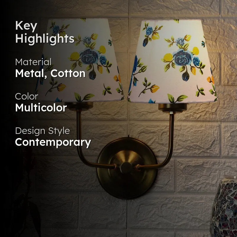 Floranira Fleur Duo Cone Metal Wall Lamp - White,Blue media 2