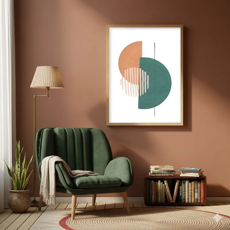 Linear Phase Canvas Wall Painting With Brown Frame media 6