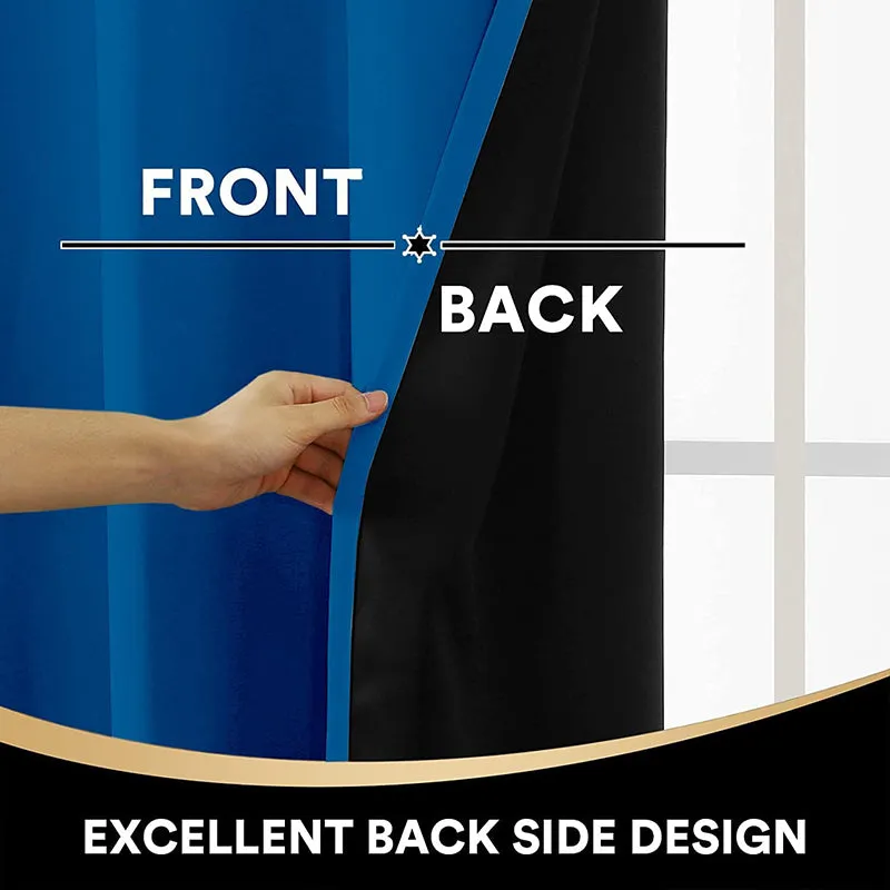 Noir Triple Pinch Pleat Blackout Curtain - Royal Blue media 5
