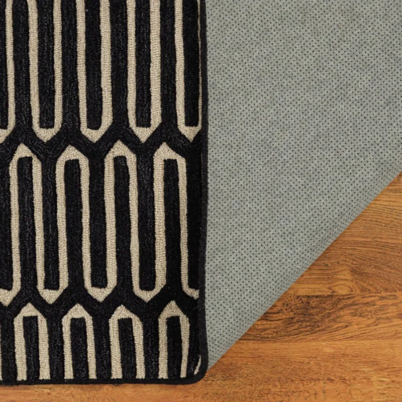 Diores Hand Tufted Geometric Wool & Nylon Carpet - Black media 5
