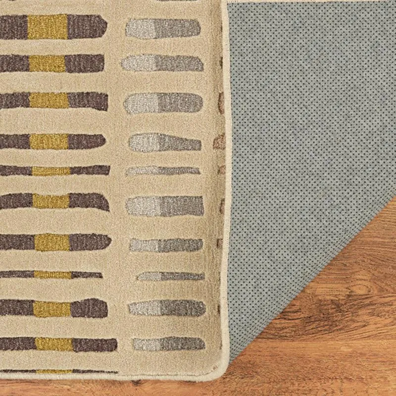 Iros Hand Tufted Geometric Wool & Nylon Carpet - Beige media 4