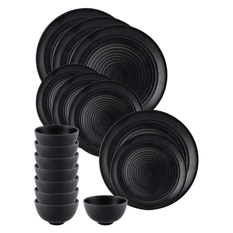 Earthy Attic Dinner Set (Black) - 16 Piece Set media 3