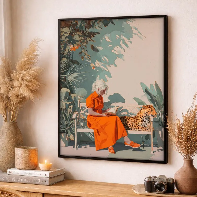 Jungle Solace Canvas Wall Painting - Black Frame media 3