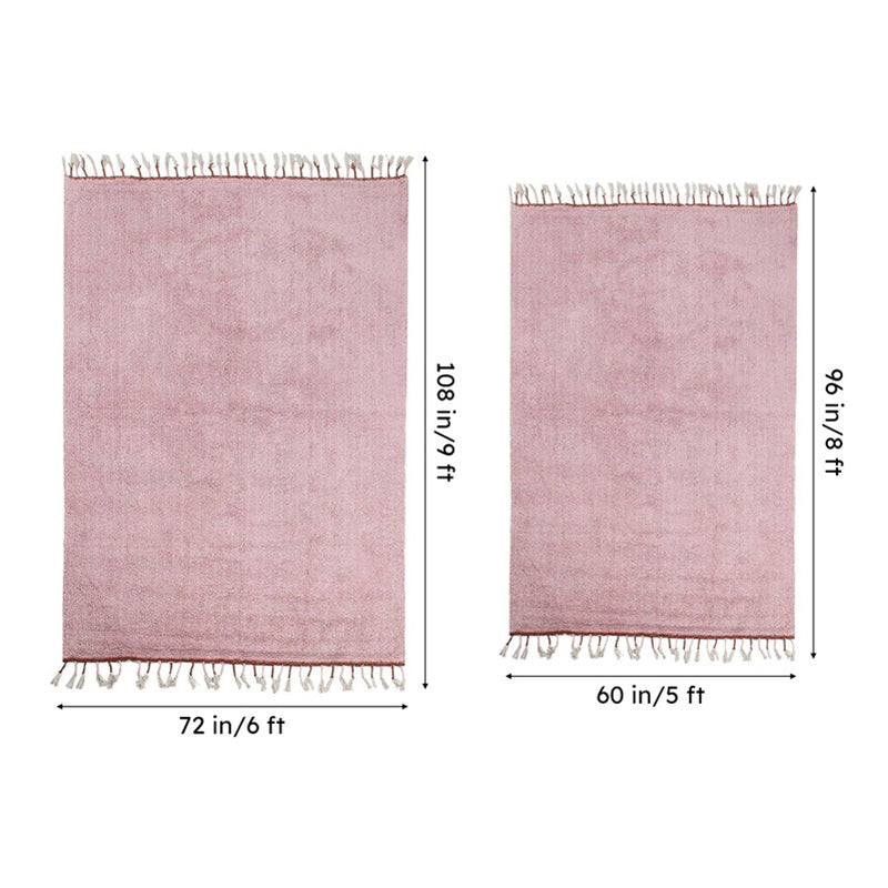 Serene Soft Tufted Cotton Area Rug - Mauve media 7