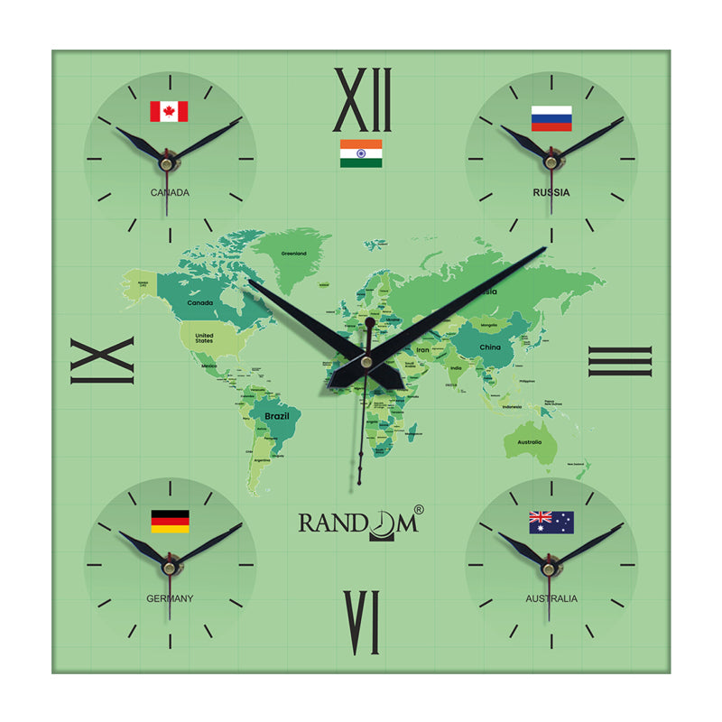 World Time Zone Wall Clock - Green media 3
