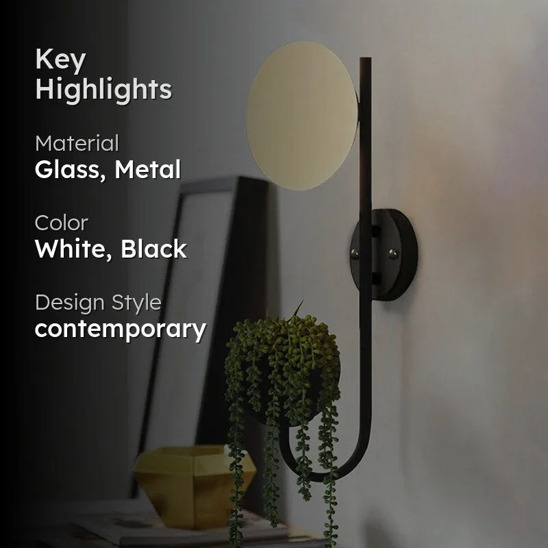 Folium Glass & Metal Wall Lamp - Black media 2