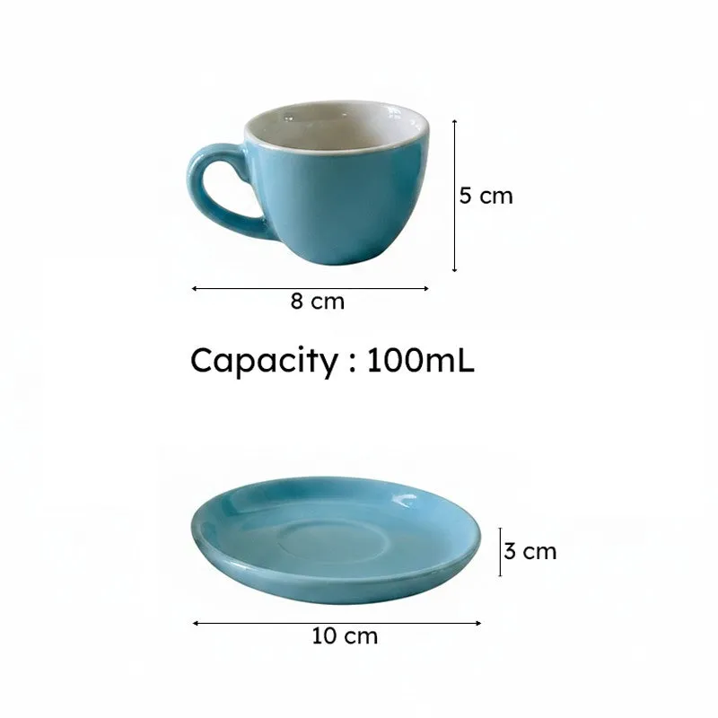 TeaBloom Ceramic  Cup & Saucer (100 mL Each)  - Set of Two - 7