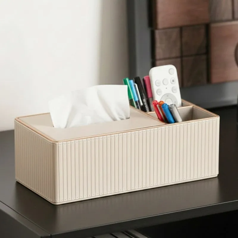 AarviDecor Modern Slate Faux Leather Tissue Holder media 1