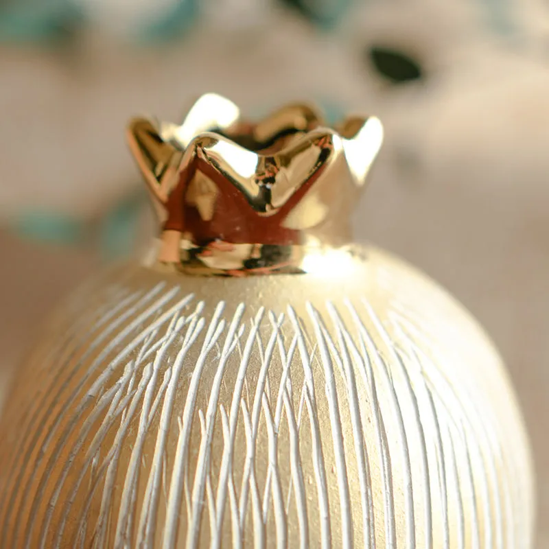 Golden Anar Vase - Ivory media 5