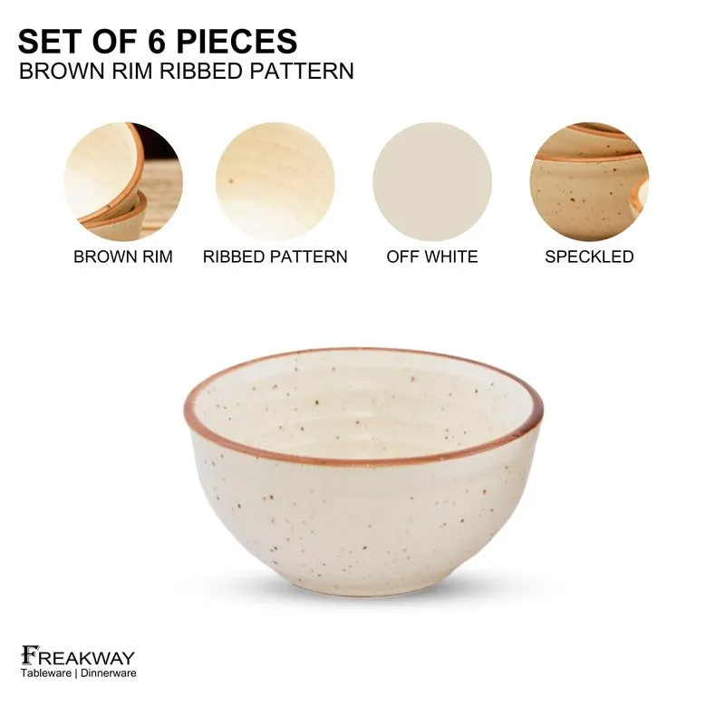 BiteCraft Ceramic Snack Bowls (White, 200 mL Each) - Set Of Six media 3