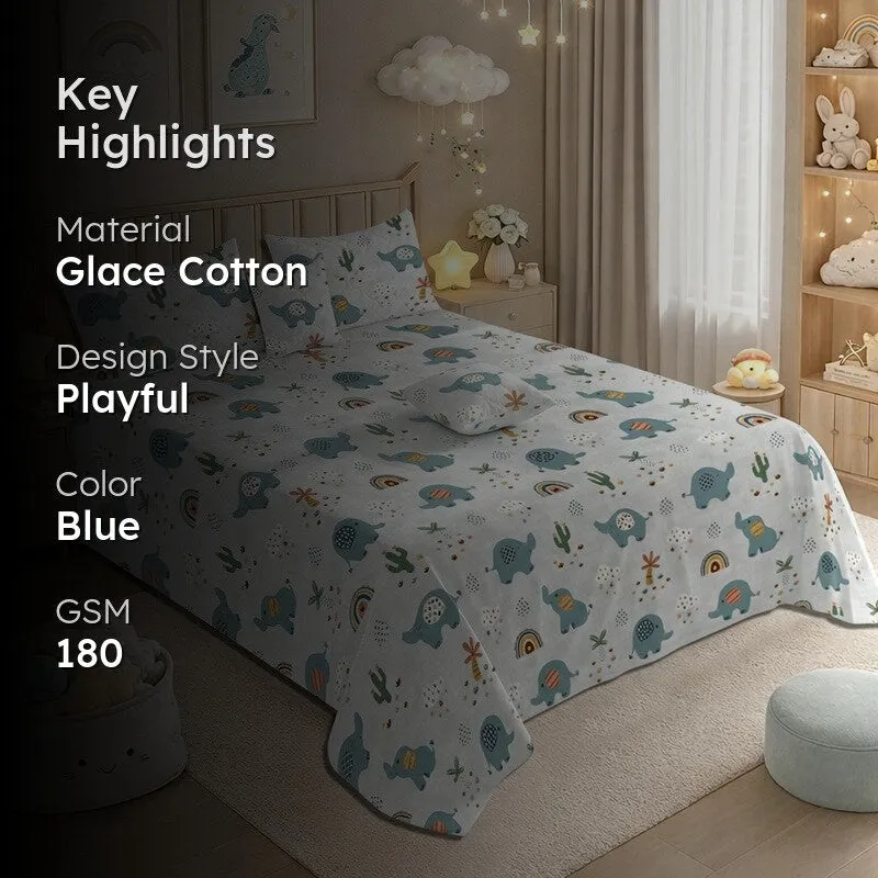 Baby Elephant GlaceCotton Kids Bedding Set (180 GSM) - Five Piece Set media 2