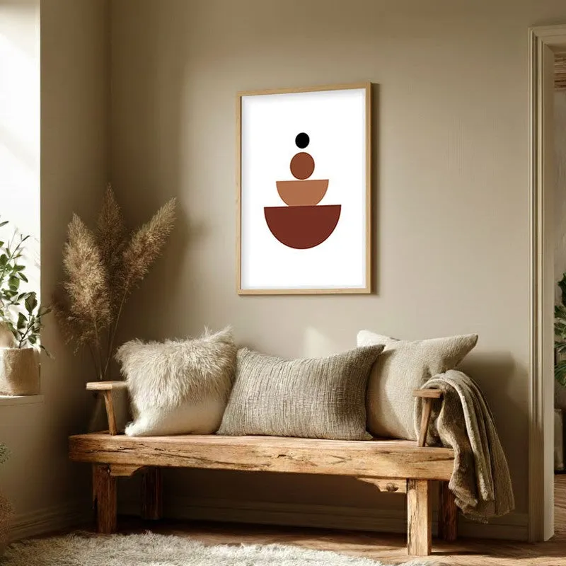 Vertical Calm Canvas Wall Painting With Brown Frame media 3