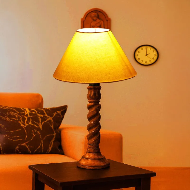Elvane Vyno Wooden Table Lamp - Yellow media 1
