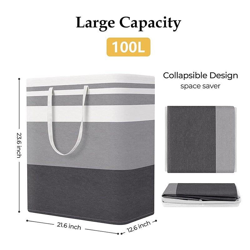 Kiva Cotton Linen Laundry Basket media 9