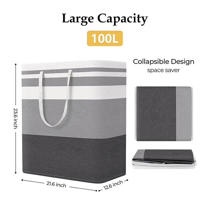 Kiva Cotton Linen Laundry Basket media 9