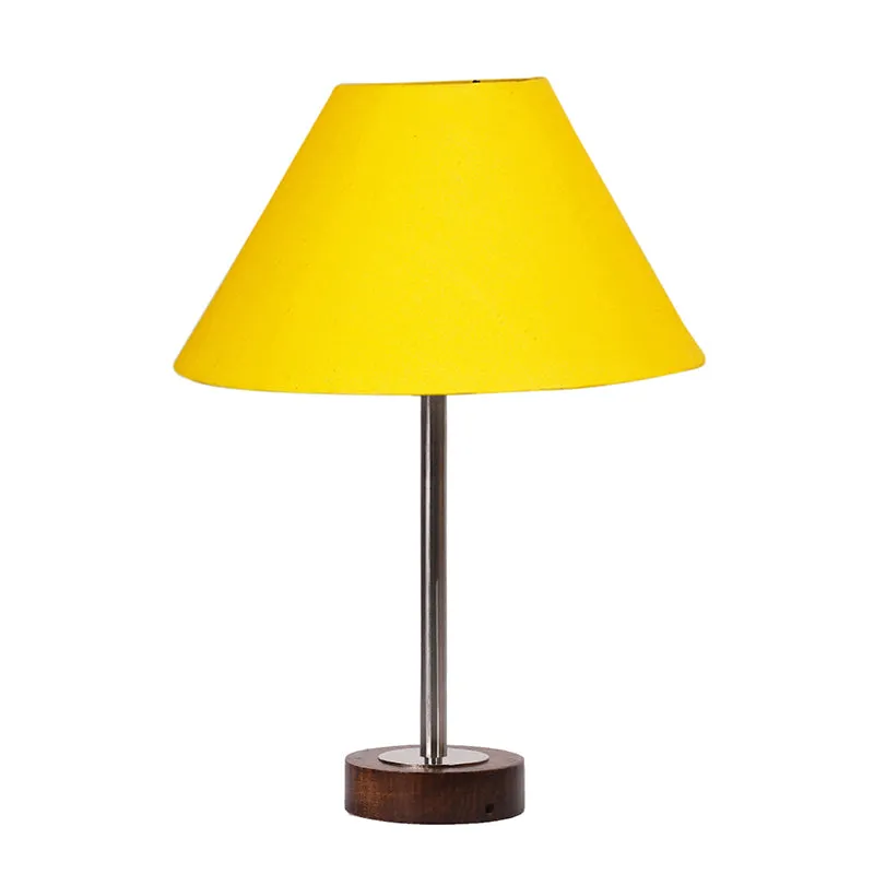 Cotin II Rodin Wooden Table Lamp - Yellow,Silver,Brown media 4