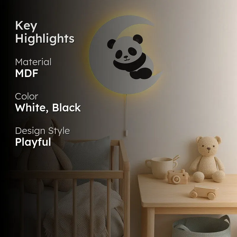MoonPaw Panda Battery Operated MDF Wall Lamp media 2