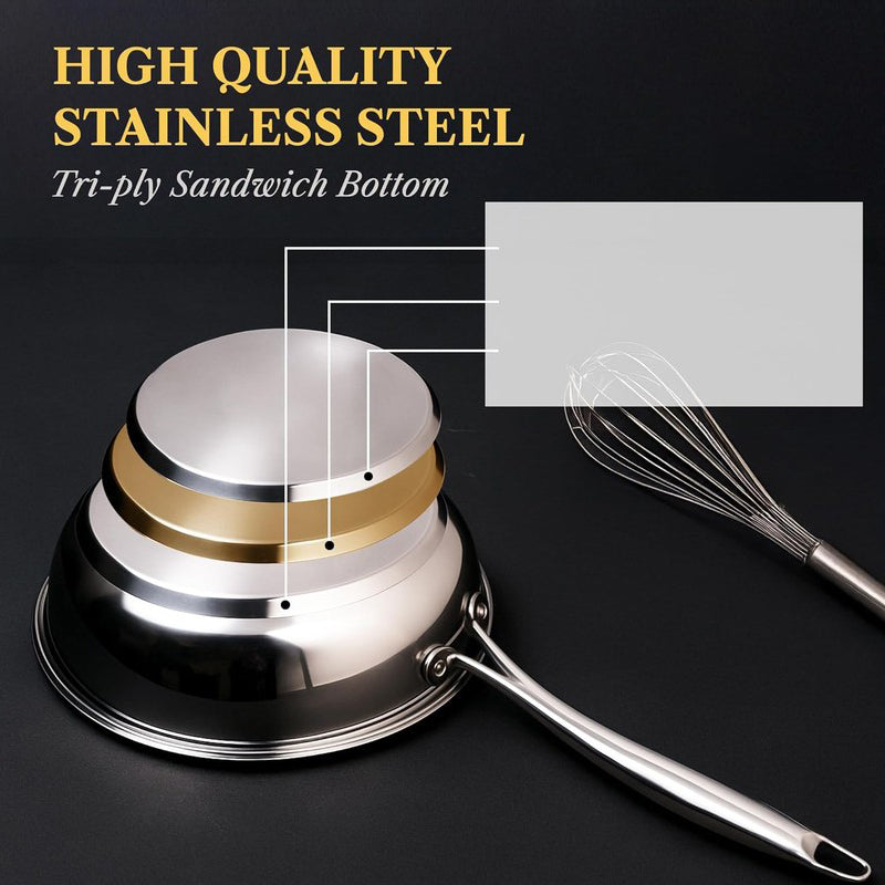 Solara Stainless Steel Frying Pan with Handle (1700 ML) - 22 CM media 5