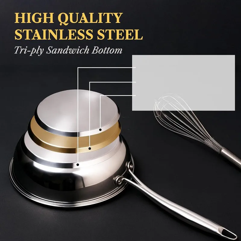 Solara Stainless Steel Frying Pan with Handle (1700 ML) - 22 CM media 5