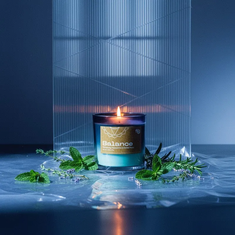 Fig Living Balance Peppermint Palm Wax Scented Candle media 4