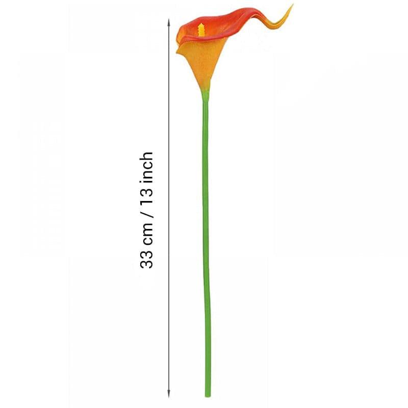 Faux Calla Lily Bunch With Vase (Orange) - Set Of Ten media 4