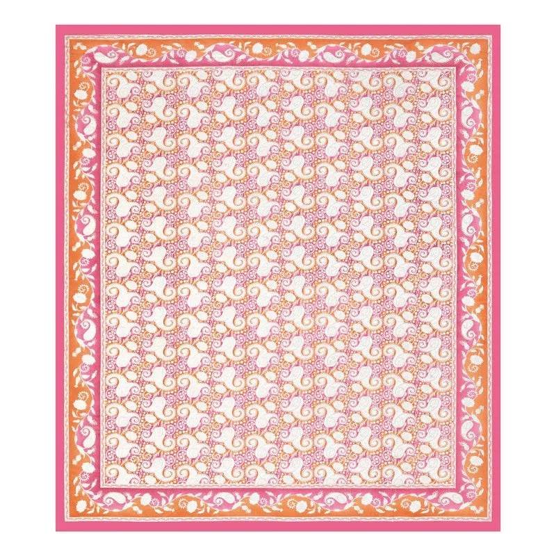 Mango Muse Cotton Bedsheet (White,Pink) - 180 GSM media 5