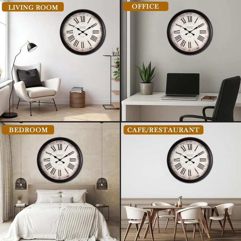 V Round Wall Clock - Black & White media 8