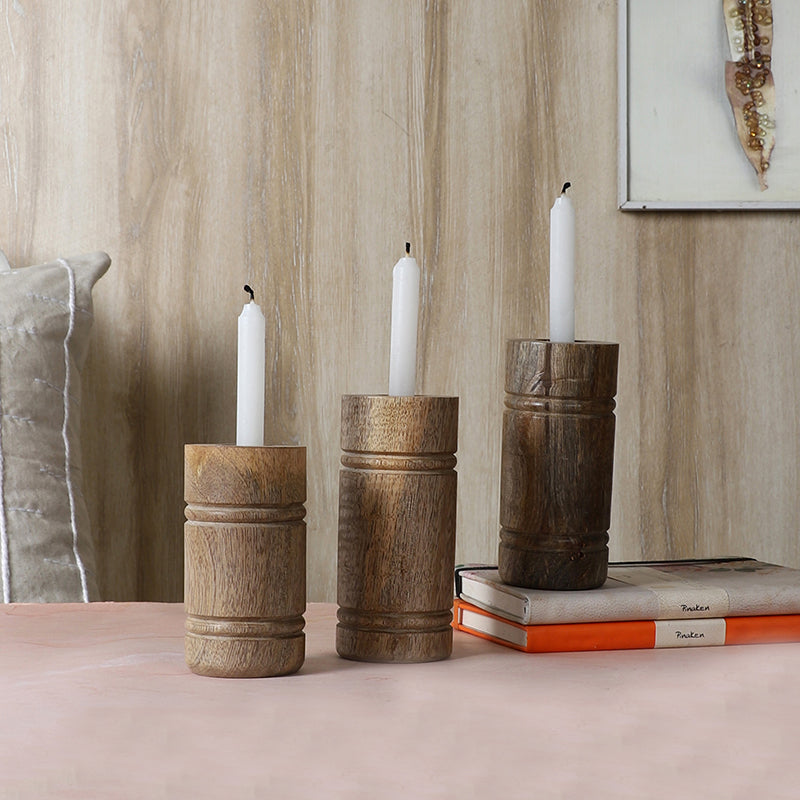 Kindra Mango Wood Candle - Set Of Three media 5