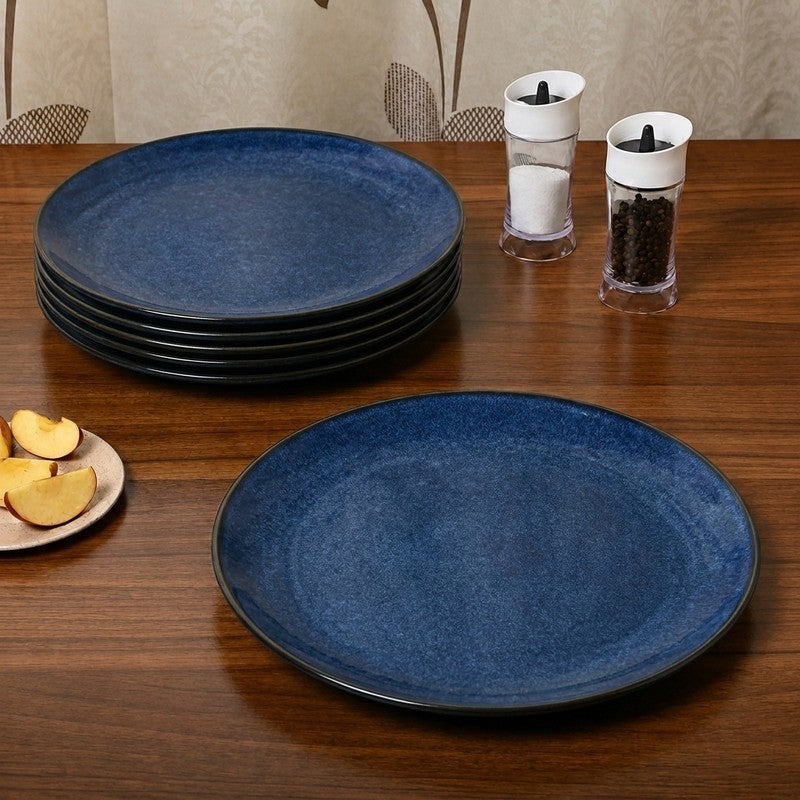 Ceramic Dinner Plates (Blue) - Set of Six