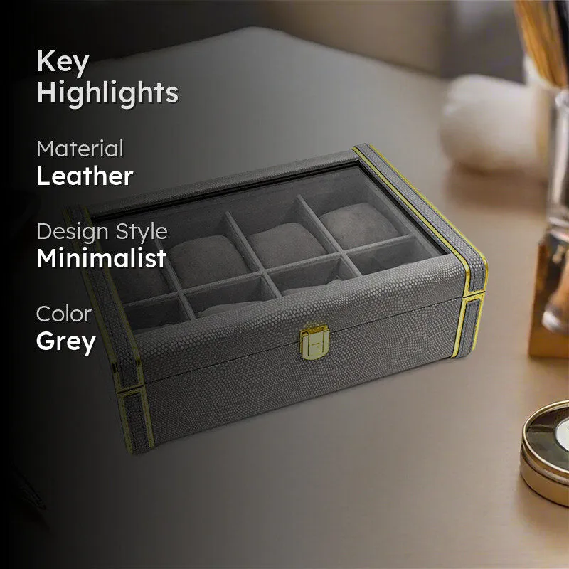 Tisquo II Faux Leather Watch Organizer - Grey media 2