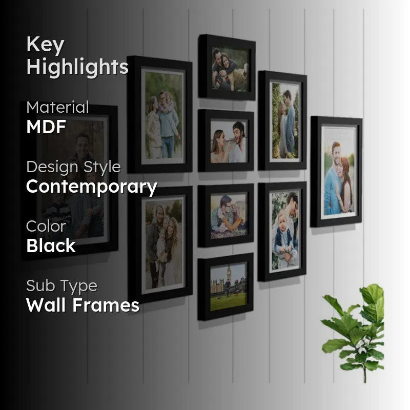 Aduna Black MDF Photo Frame - Set Of Ten media 2