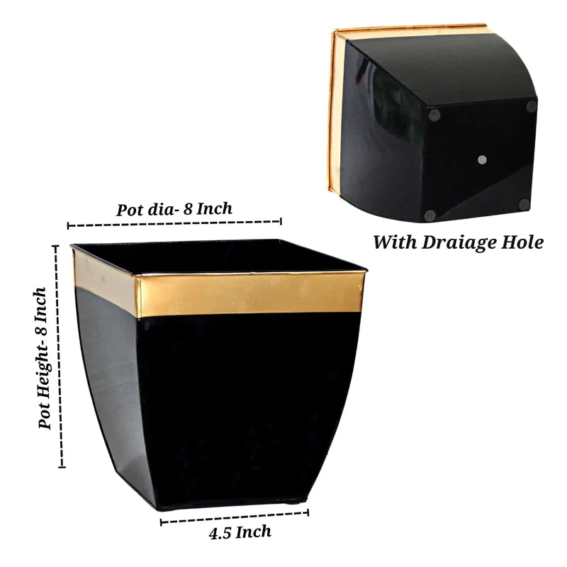 Yula Goldo Planter (Black) - Set Of Two media 6