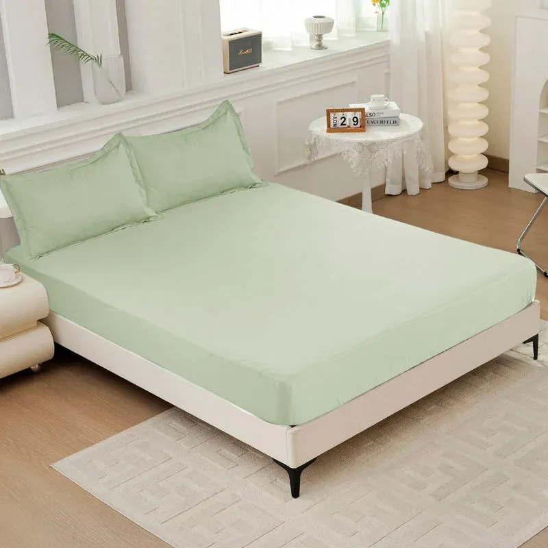 Cloud Drift Fitted Microfiber Bedsheet (Green) - 140 GSM media 3
