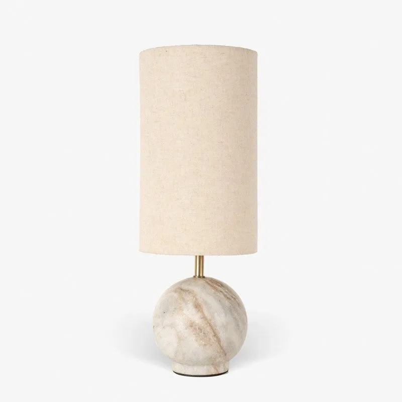 Orange Tree Kai Sphere Marble Table Lamp - Beige media 3