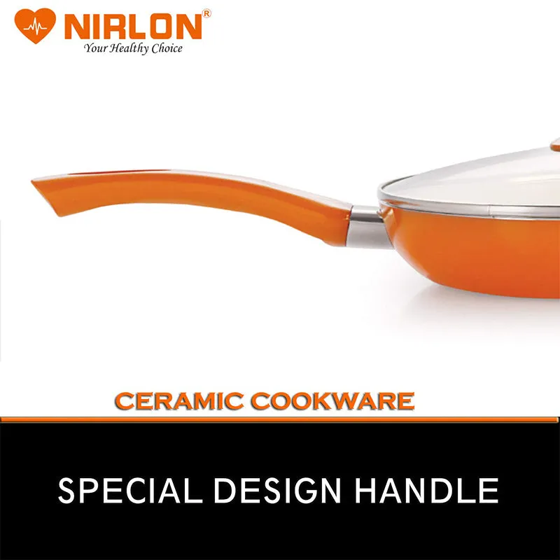 Nirlon Ceramic Coating Frying Pan With Lid - 1500 ML/9 Inches media 5