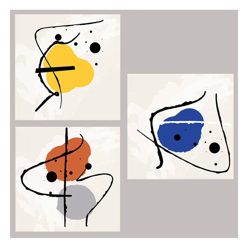 Yuro Abstract Wall Painting - Set Of Three media 3