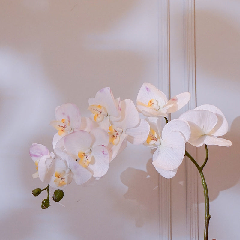 Faux Orchid Flower Stick (White & Yellow) - 38 CM media 3