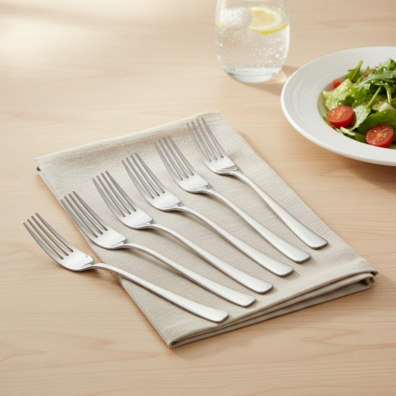 Lucia Stainless Steel Dinner Fork - Set of Six
