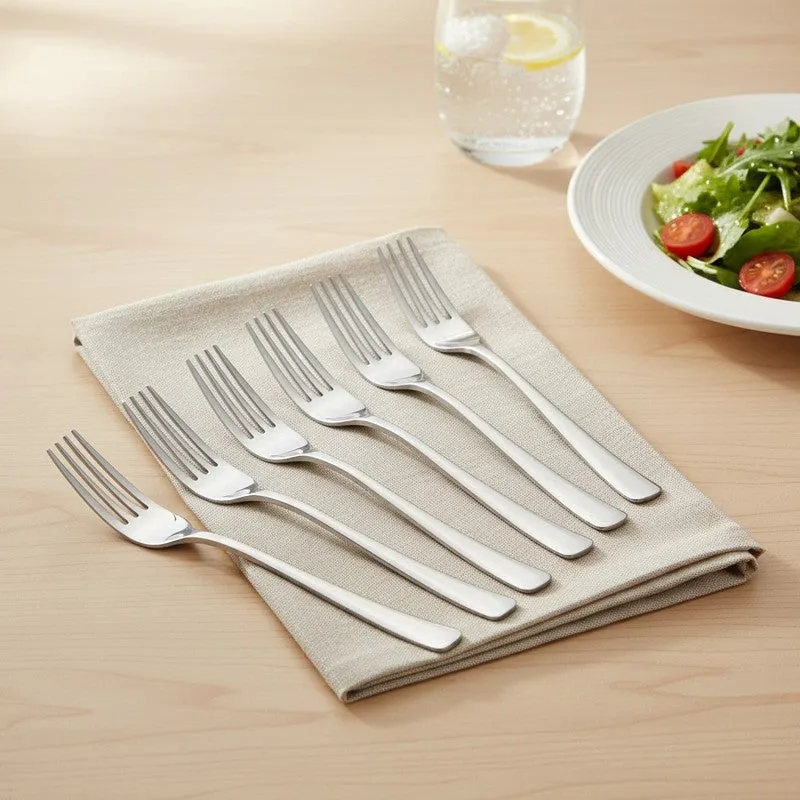 Lucia Stainless Steel Dinner Fork - Set of Six media 1