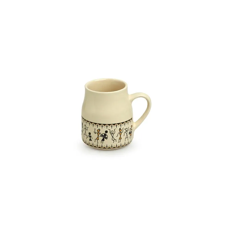 Warli Ceramic Tea Cup (140 mL Each) - Set of Six media 4
