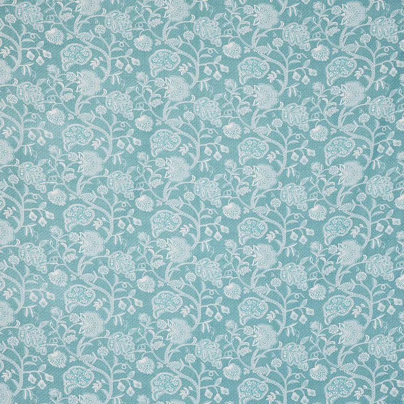 Dream Vines Cotton Bedsheet (Sky Blue) - 144 TC media 4