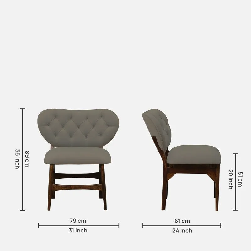 Racknest Rose Wood Accent Chair - Grey media 12