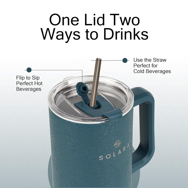 Solara Urban Chill Stainless Steel Tumbler (1200 ML) - Dark Green media 6