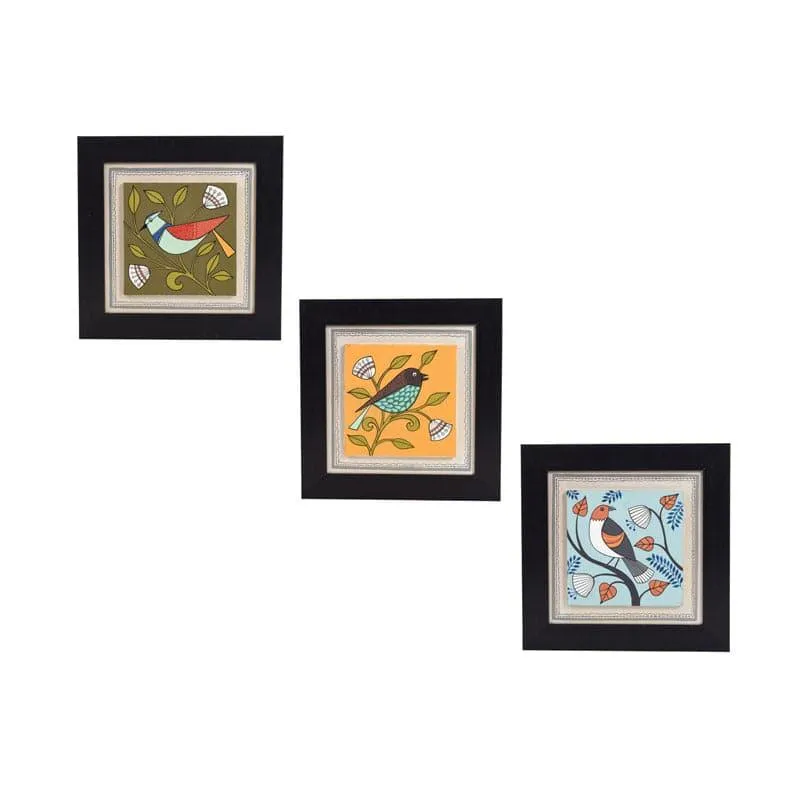 Chidiya Chore Wooden Wall Art - Set Of Three media 3