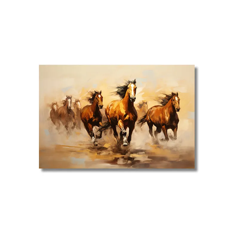 Rustic Stallions Canvas Wall Painting media 3