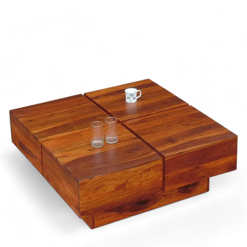 Tervon Sheesham Wooden Center Table - Brown media 5