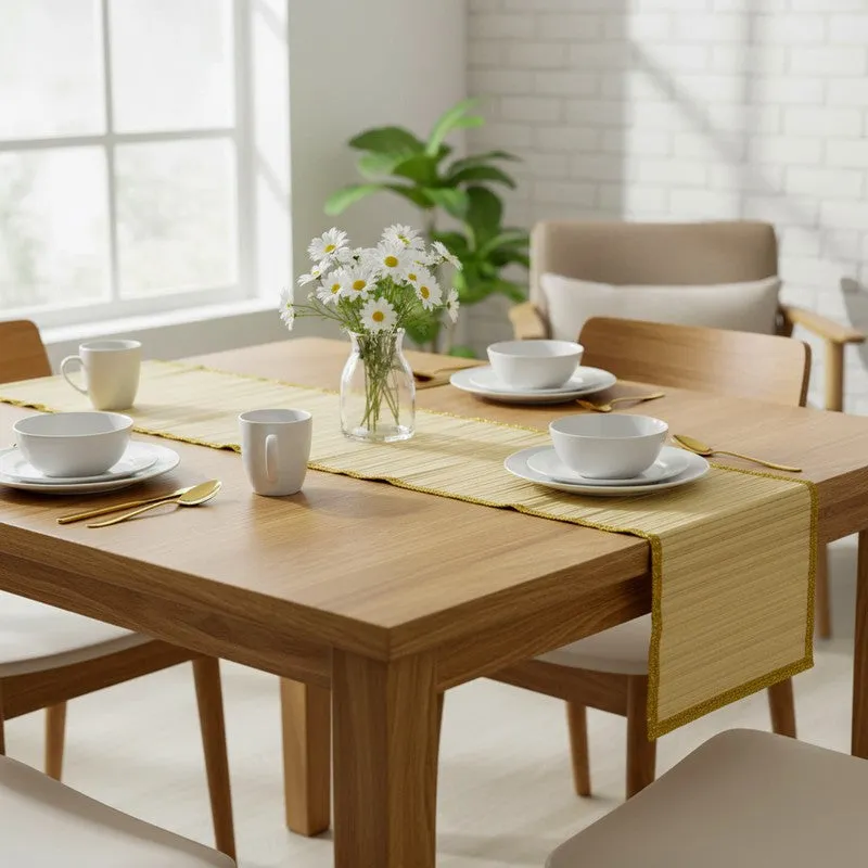 Dining Flow Bamboo Table Runner - Beige,Gold media 3
