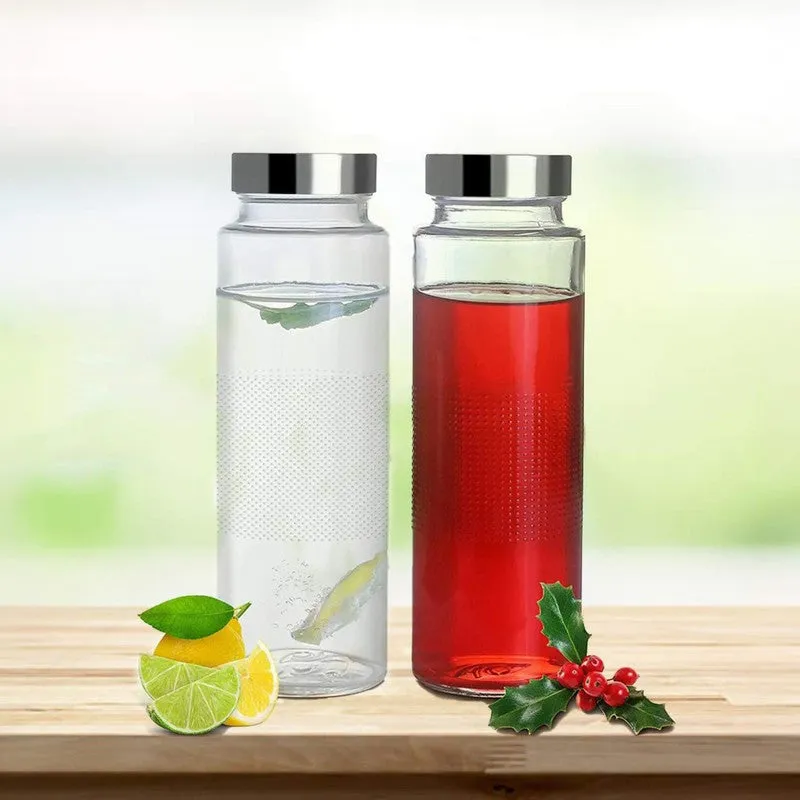 CrystalSip Transparent Glass Bottle (750 mL Each) - Set Of Two media 4