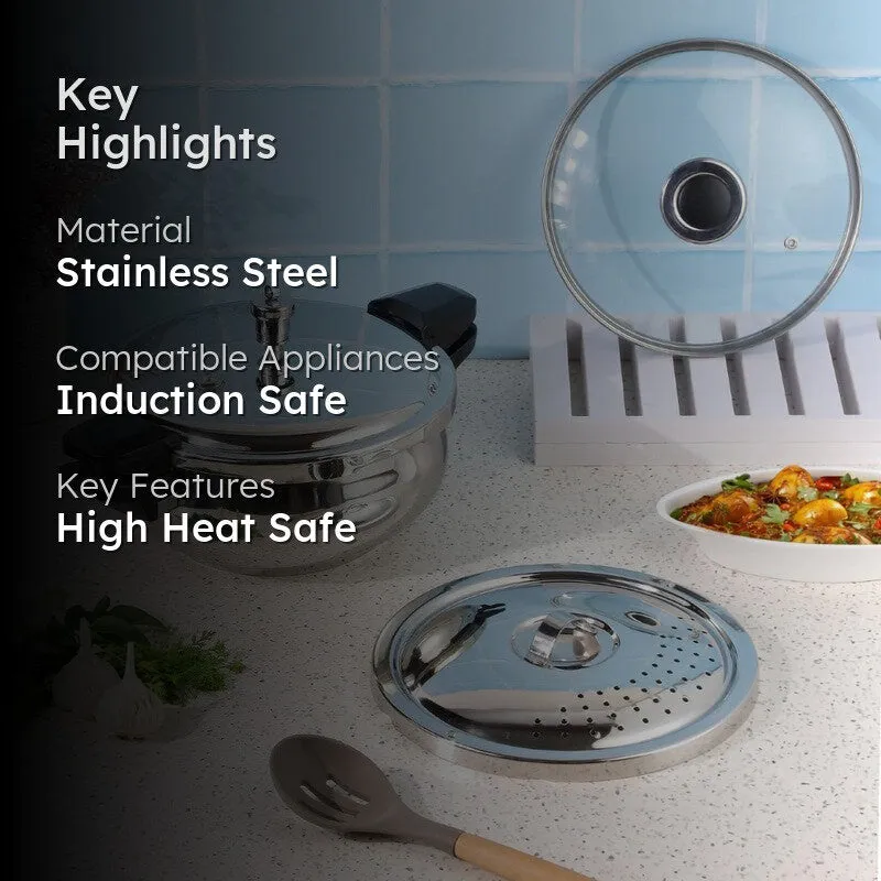 Vinod Velric Pressure Cooker Stainless Steel - 5500 mL - 2