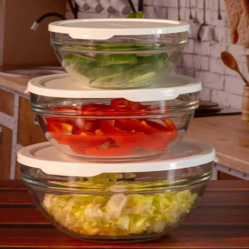 Gestal Storage Bowl With White Lid (1700 mL/1135 mL/595 mL) - Set Of Three media 1